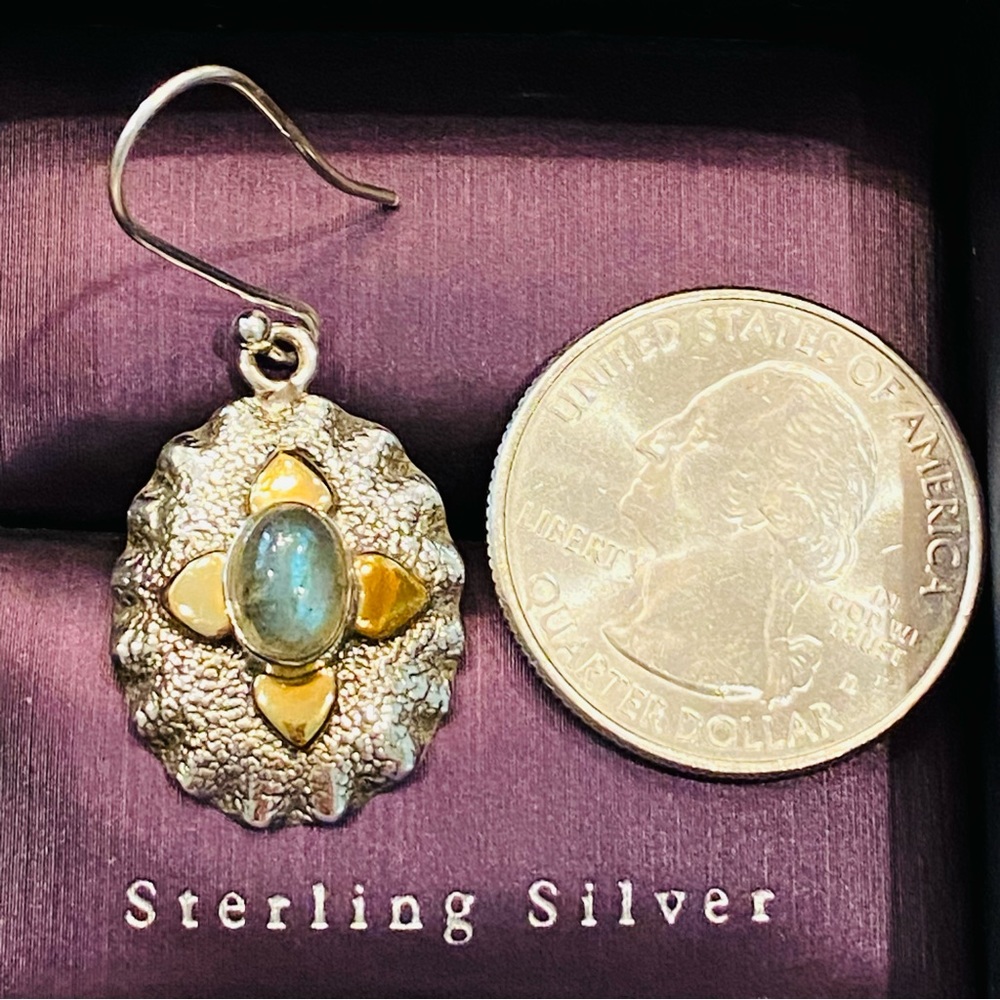 Solid 925 Sterling Silver 3.29cts Labradorite Two… - image 8